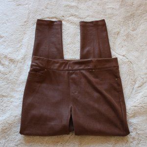 John Mark Faux Brown Leather Leggings Size M